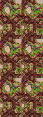 Düz Çiçek Elementleri Tasarımı. Kahverengi renkli çiçekler. Renkli Bahar Teması eskiz kalıbı. Sevimli çiçek raster deseni.