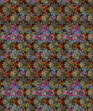 Bir sürü gri ve soyut çiçekli tropik eskiz deseni. Varicologray Raster çizimi. Küçük çiçekte sevimli çiçek deseni var..