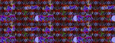 Çiçek desenli eskiz, darbeler, sıçramalar, yaz çiçekleri. Kahverengi renkli çiçekler. Raster illüstrasyonu.