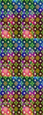 Raster çiçek izi. Raster Yumuşak kumaş deseni. Çiçek mavisi ve yeşil çizim deseni. Klasik taslak çizimi.