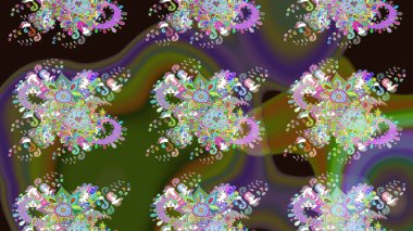 Çiçekli yumuşak bir eskiz şekli. Raster illüstrasyonu. Yumuşak, yeşil renkli bahar çiçekleri. Raster çiçekleri klasik tarzda resmedilir..