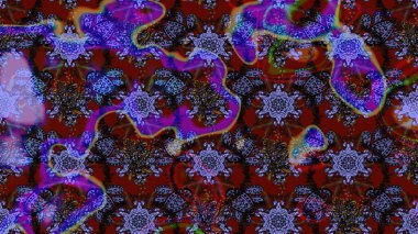 Raster illüstrasyonu. Tekstil veya kitap kapakları, imalat, duvar kağıtları, baskı, hediye paketi ve yapıştırma kitabı için çiçek eskizi geçmişi. Küçük ölçekli çiçeklerdeki basit sevimli desen.