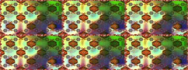 Yeşil renkli çiçekler. El çizimi çiçekli, soyut, pürüzsüz desen. Raster illüstrasyonu.