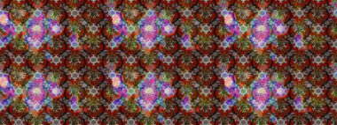 Raster suluboya çiçek deseni, narin çiçekler, kahverengi çiçekler, tebrik kartı şablonu. Güzel kumaş deseni.