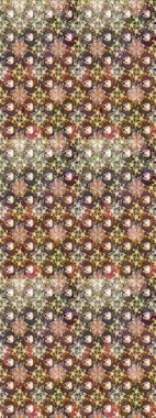 Kahverengi ve bej renkli çiçekler. Raster illüstrasyonu. Çiçek desenli eskiz, vuruşlar, sıçramalar, yaz çiçekleri..