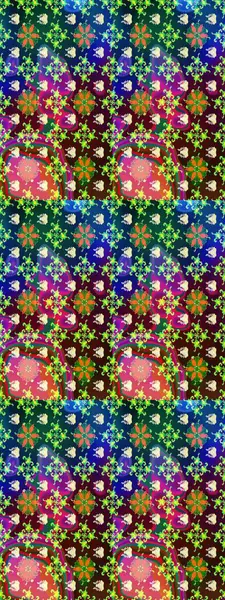 Raster çiçek izi. Raster Yumuşak kumaş deseni. Çiçek mavisi ve yeşil çizim deseni. Klasik taslak çizimi.