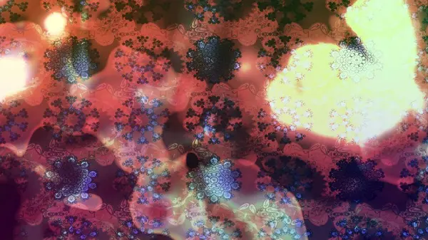 Çiçekli karalama şeklinde Raster çiçek deseni. Kahverengi renkte yaz çiçekleri. Raster illüstrasyonu.