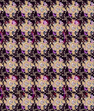 Çiçek ve yapraklı karalama şeklinde Raster çiçek deseni. Yumuşak, bahar çiçekleri siyah renklerde. Raster illüstrasyonu.