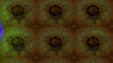 Hint süsü. Kahverengi renklerde. Çiçek duvar kağıdı. Raster illüstrasyonu. Çizim kalıbı. Renkli süs kenarı.