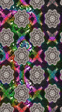 Raster illüstrasyonu. Gri renkli şirin tekstil tarzında. Renkli çizim kalıbı. Çiçek duvar kâğıdı. Çiçek arka planı.