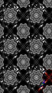 Renkli Bahar Teması eskiz kalıbı. Siyah renkli çiçekler. Düz Çiçek Elementleri Tasarımı. Asya tekstil tarzında. Çiçek desenli çizim. Raster illüstrasyonu.