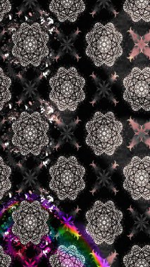 Çiçekli karalama şeklinde Raster çiçek deseni. Nazik, narin çiçek arkaplanı. Siyah renkte çiçekler.