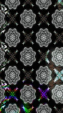 Sevimli çiçek raster deseni. Düz Çiçek Elementleri Tasarımı. Siyah renkli çiçekler. Renk Bahar Teması eskiz şablonu.