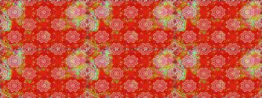 Düz çiçek öğeleri tasarım. Raster çizimde sorunsuz çiçek desenli. Bahar Tema Dikişsiz desen arka plan rengi. Fantezi kumaş deseni.