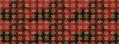 Raster illüstrasyonunda kusursuz çiçek deseni. Kahverengi ve kırmızı renkte çiçekler.