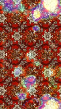 Kahverengi renklerde. Raster illüstrasyonu. Soyut çiçek çizim kalıbı arka planı. Küçük çiçekteki sevimli çiçek deseni. Raster deseni.