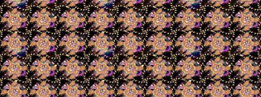 Düz Çiçek Elementleri Tasarım Raster illüstrasyonu. Siyah renkli çiçekler. Renkli Bahar temalı eskiz kalıbı. Çiçekli çiçek deseni, suluboya..