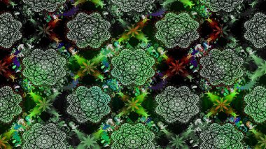 Düz Çiçek Elementleri Tasarımı. Raster illüstrasyonu. Çiçek deseni. Renkli Bahar Teması eskiz kalıbı. Chichi kumaş deseni çiz.