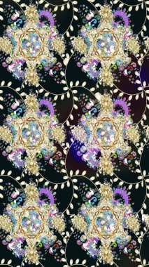 Poster ya da kapak için arka plan. Tekstil için figür. Şirin, zarif çiçekler Raster illüstrasyonu. Yapraklı çizim şekli. Davetiye ve kartpostal tasarımı için dekoratif çiçek unsurları.