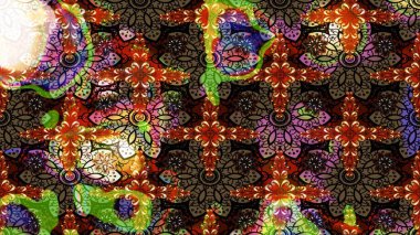 Raster illüstrasyonu. Çiçek. Taslak dekoratif arka plan, çiçek mandala. Kahverengi renklerde.