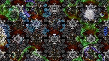 Retro tekstil tasarım koleksiyonu. Gri üzerine gri. 1950-1960 motifleri. Çiçekli ipek eşarp. El çizimi çiçek elementleri ile soyut çizim raster deseni.