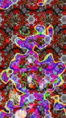 Çizim çiçek deseni duvar kâğıdı olarak kullanılabilir. Raster illüstrasyonu. Gri renkli çiçekler.