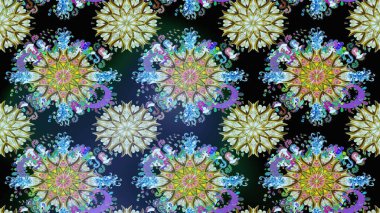 Renkli Yaz Temalı eskiz kalıbı. Düz Çiçek Elementleri Tasarımı. Raster Illustrasyon 'daki Çiçek Deseni' nin son moda çizimi. Mavi renkte çiçekler.