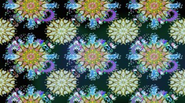 Raster suluboya çiçek deseni, narin çiçekler, mavi çiçekler, tebrik kartı şablonu. Raster Güzel kumaş deseni.