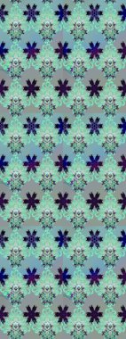 Raster illüstrasyonu. Şatafatlı bahar bahçesi dokusu. Mavi ve nötr renkler üzerine çiçek çizimi. Çiçek deseni. Mavi ve nötr renkte çiçekler.