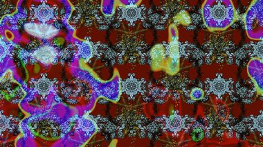 Raster illüstrasyonu. Taslak desenli, modaya uygun kumaş deseni. Şirin çiçek elementleri. Renkli Bahar Teması eskiz kalıbı. Düz Çiçek Elementleri Tasarımı.