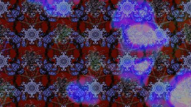 Raster illüstrasyonundaki çiçek desenli çizim. Renkli Bahar Teması eskiz kalıbı. Mor renkli çiçekler. Düz Çiçek Elementleri Tasarımı.