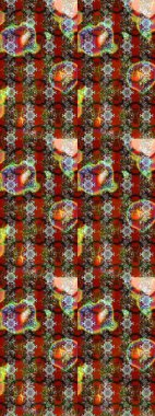 Soyut etnik raster çizim kalıbı. Çiçekler. Vadinin çiçekleri kahverengi renklerde.