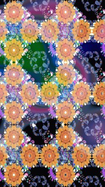 Vadinin mavi renkli çiçekleri. Raster çiçek desenleri çiziyor..