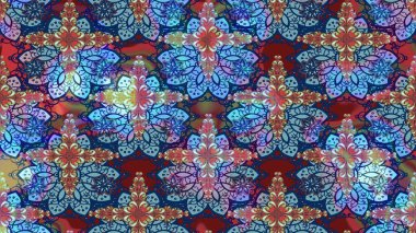 Düz Çiçek Elementleri Tasarımı. Süslü kumaş deseni. Renkli Bahar Teması eskiz kalıbı. Raster illüstrasyonunda çiçek deseni çizimi.