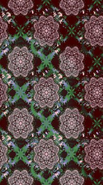 Modaya uygun kumaş deseni. Sevimli çiçek raster deseni. Düz Çiçek Elementleri Tasarımı. Renkli Yaz Teması çizim şablonu.