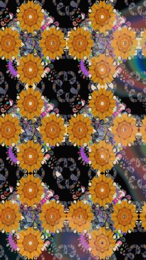 Çiçek arkaplanlı soyut zarafet eskiz deseni. Raster Güzel kumaş deseni.