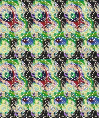 Tekstil için suluboya eskiz deseni. Şirin çiçekli, desenli, nötr renklerde renkli eskiz deseni. El çizimi çiçek çizimi deseni (fayans)).