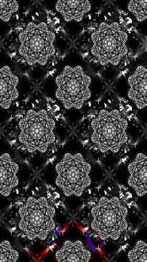 Üzerinde gelincikler ve vadi zambakları olan renkli çiçek desenli nakış deseni. Tekstil tasarımı için siyah renkli geleneksel halk çiçekleri buketi.