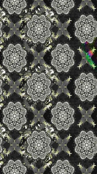 Tekrar eden çiçek arkaplanı, zarif gri çiçek duvar kağıdı. Gri renkler üzerine çiçek desenli çizimler, el yapımı papatyalar, papatyalar..