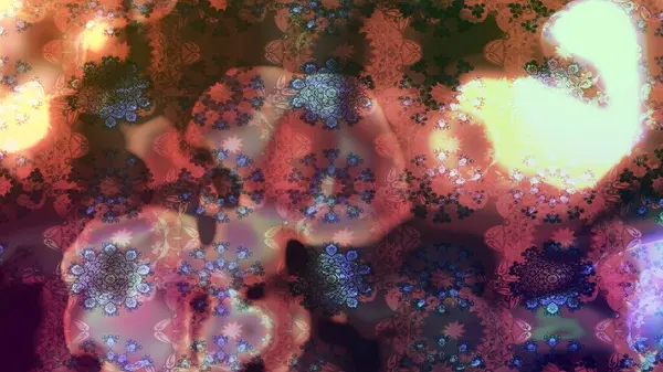 Kahverengi renkte çok kahverengi, zarif küçük çiçekler ve komik böcekler, raster desen, illüstrasyon.