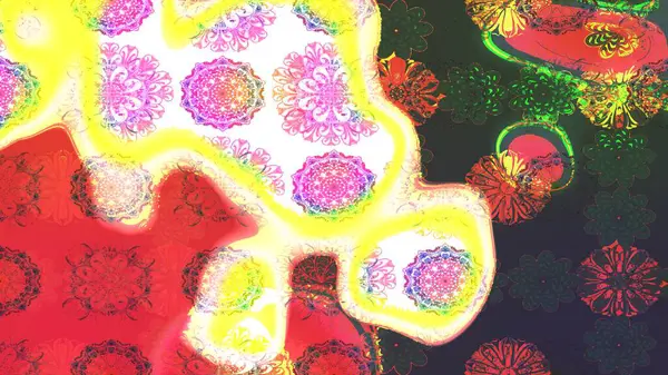 Raster illüstrasyonu. Pembe renkli pembe papatya deseni. Pembe renklerde.