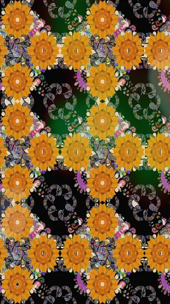 Parmak izi, kumaş, duvar kâğıdı, tekstil için raster dokusu. Nakış desenli çiçek deseni. Renkli grunge, alüminyum çiçeklerle soyut arkaplanı zenginleştirir.