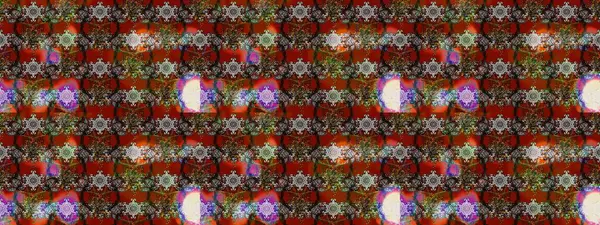 Üzerinde gelincikler ve vadi zambakları olan renkli çiçek desenli nakış deseni. Tekstil tasarımı için kahverengi renkli geleneksel halk çiçekleri buketi.