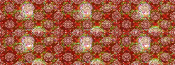 Çiçekli güzel suluboya desen. Raster illüstrasyonu. Kırmızı ve kahverengi renklerde.