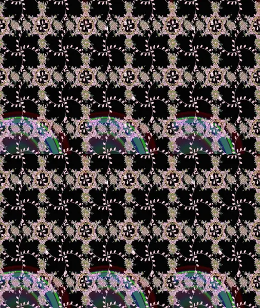 Suluboya kusursuz desen. Çiçekler suluboya tarzında siyah ve nötr renklerde. Çiçek izi.