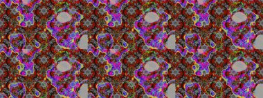 Çizim çiçek deseni duvar kâğıdı olarak kullanılabilir. Gri renkli çiçekler. Raster illüstrasyonu.