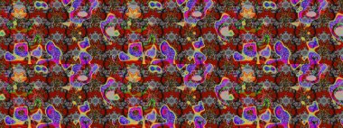 Raster Henna dövme stili. Etnik Mandala süsü. Kızılderili desenli desenli desenli şal deseni. Tekstil, tebrik kartı, boyama kitabı, telefon kılıfı baskısı için kullanılabilir.