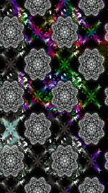 Raster illüstrasyonundaki çiçek desenli çizim. Renkli Yaz Temalı eskiz kalıbı. Düz Çiçek Elementleri Tasarımı. Siyah renkte çiçekler.