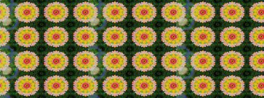 Soyut etnik raster çizim kalıbı. Çiçekler. Vadinin yeşil renkli çiçekleri.