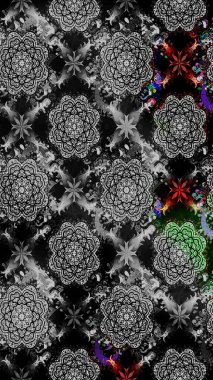 Küçük çiçekteki sevimli çiçek deseni. Raster illüstrasyonu. Raster deseni. Soyut çiçek çizim kalıbı arka planı. Gri renklerde.